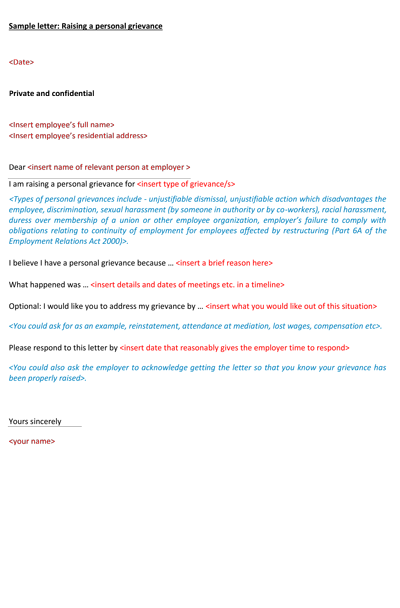 Grievance Letter Sample To Employer from www.jamiesonpartners.co.nz